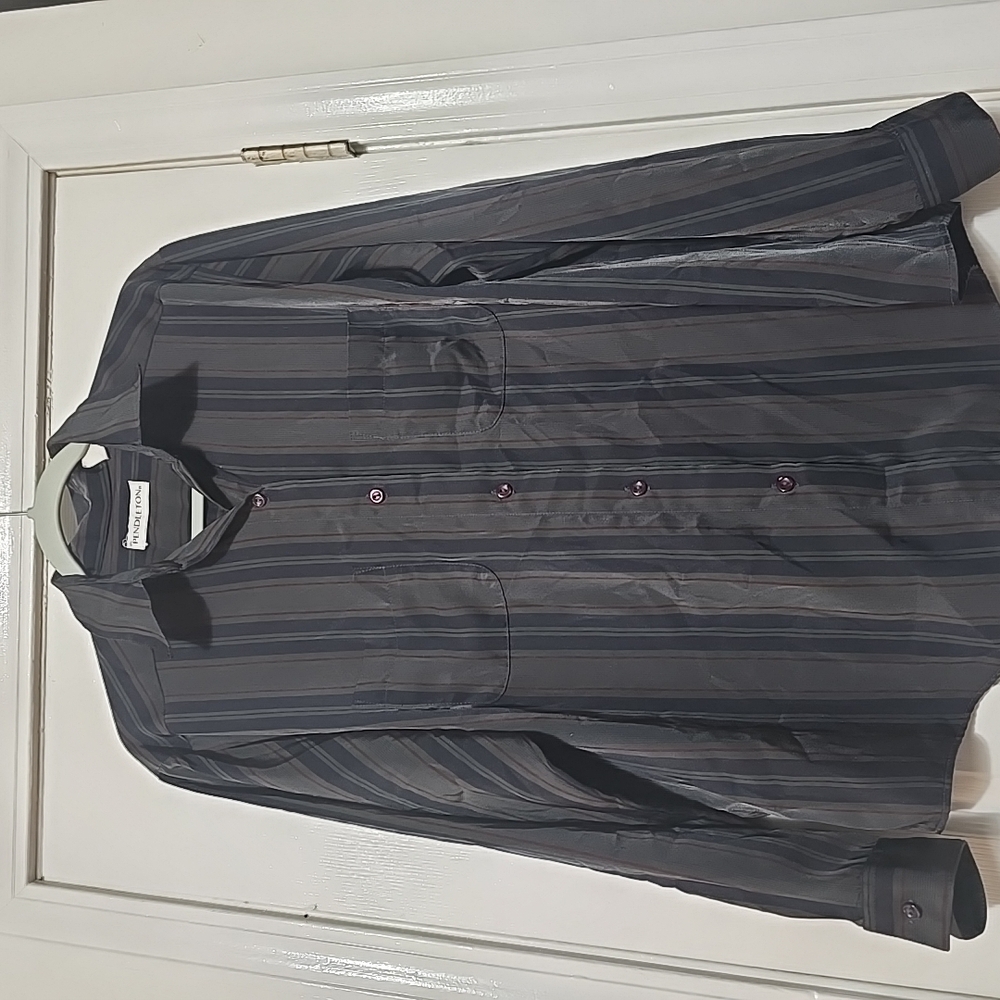 Pendleton Shirt Adult Large Green Silk Button Up Chest Pockets Long Sleeve Men M